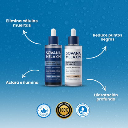 Sovana Melaxin - Pack exfoliante natural de arroz
